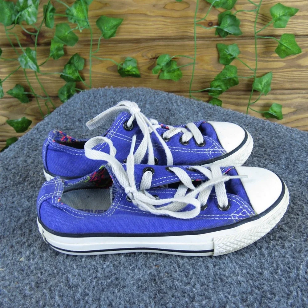 Converse Girls Sneaker‎ Low Top Sz T 12 Medium Purple Fabric Lace Up